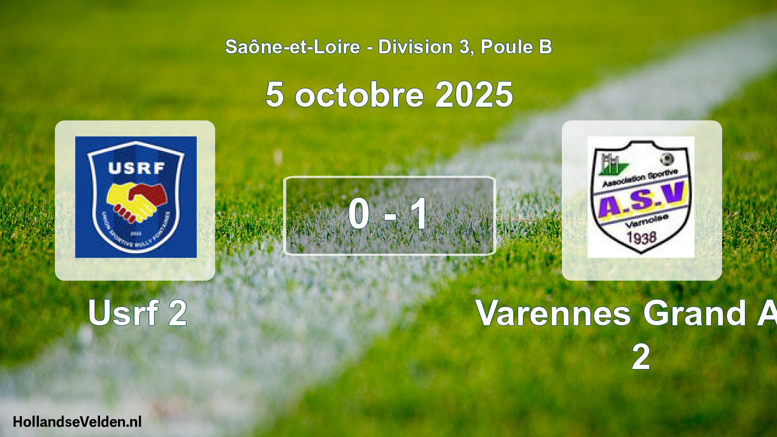 Total number of matches played: Usrf 2 - Varennes Grand AS 2 0 - 1 (5 October 2025)