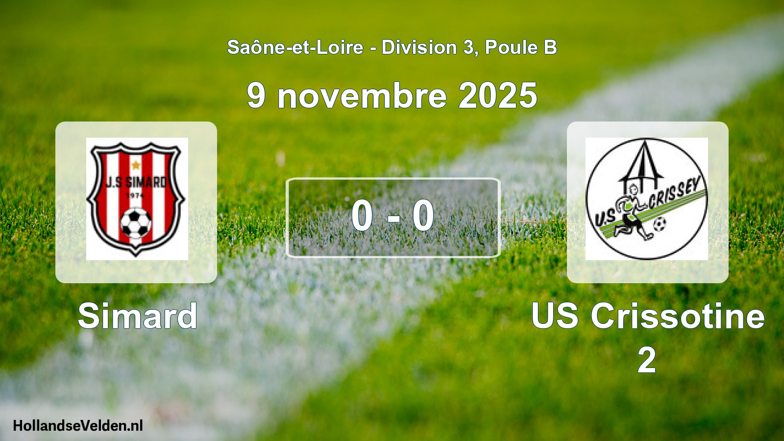 Total number of matches played: Simard - US Crissotine 2 0 - 0 (9 November 2025)