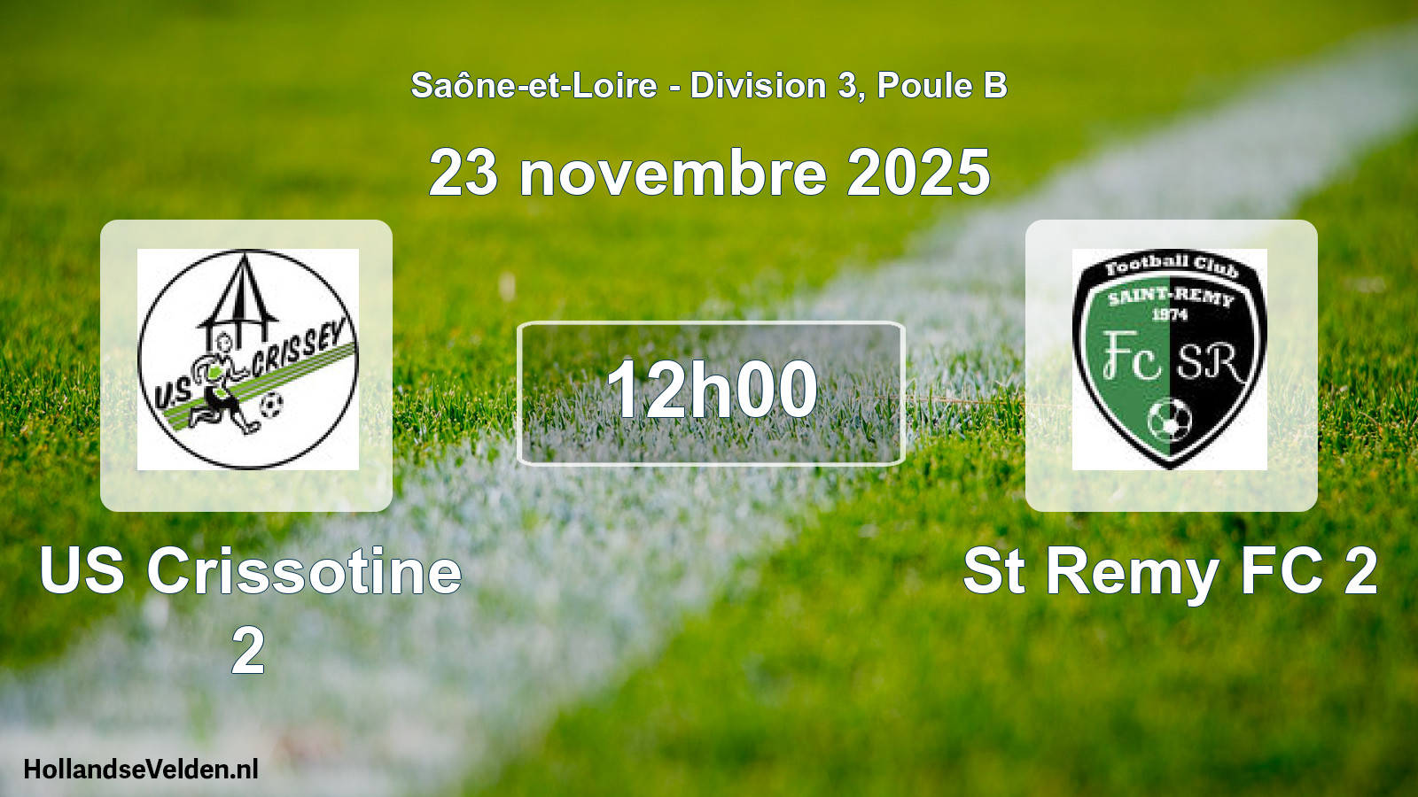 Scheduled Match: US Crissotine 2 - St Remy FC 2 (23 November 2025)