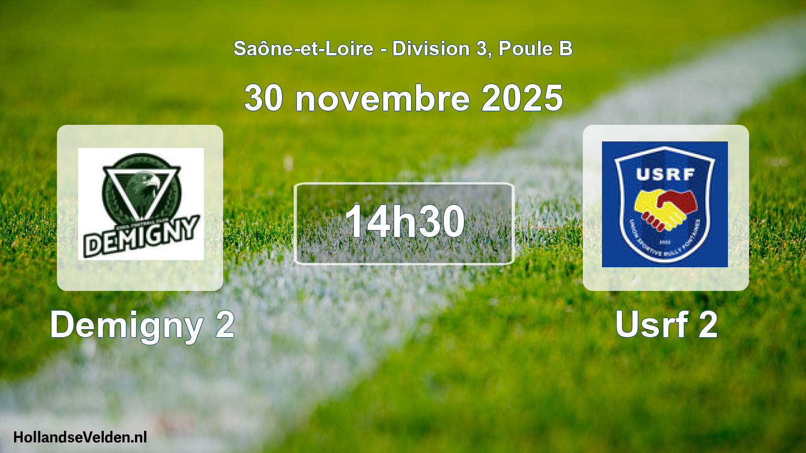 Match programmé: Demigny 2 - Usrf 2 (30 novembre 2025)