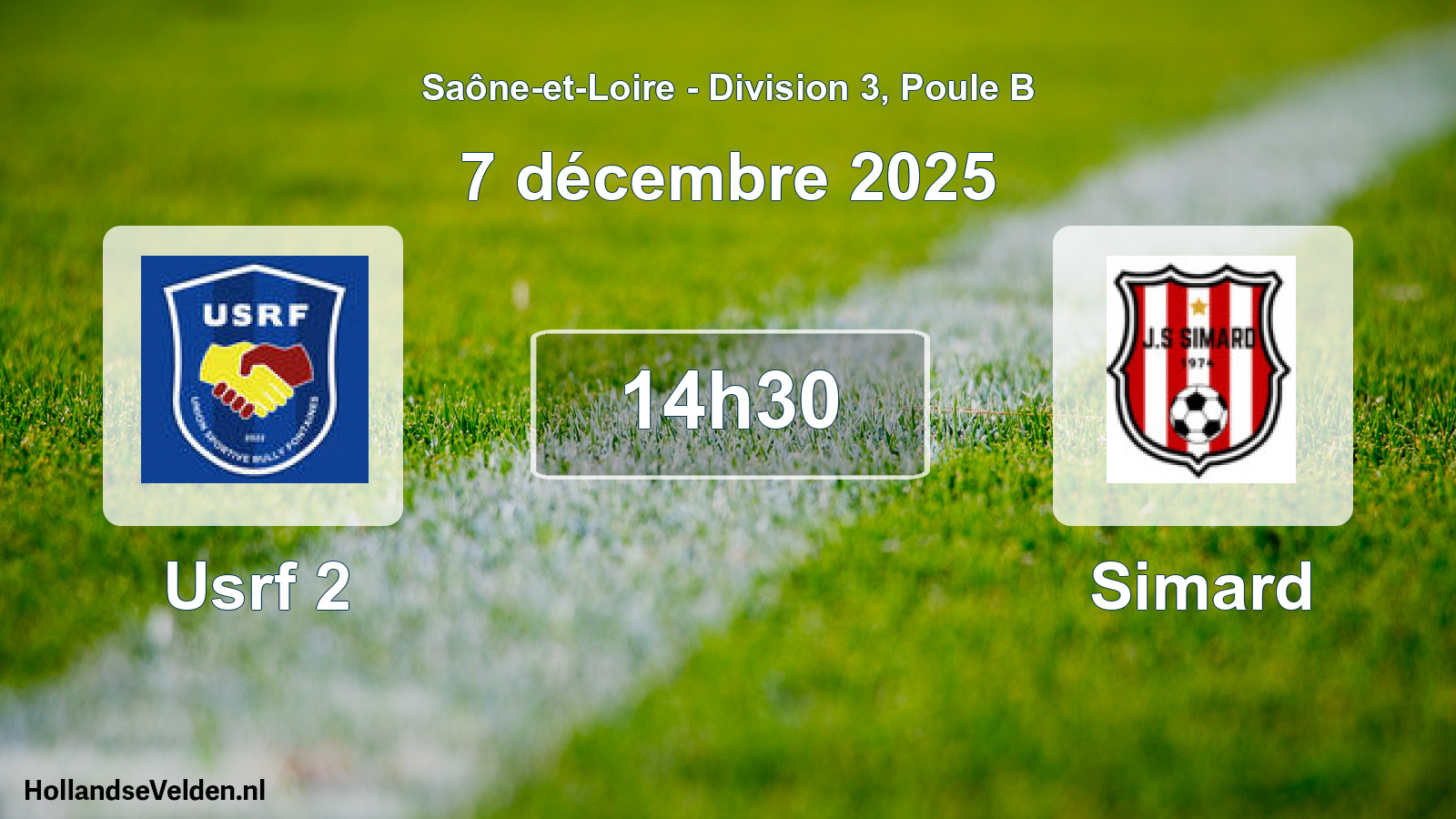 Geplande wedstrijd: Usrf 2 - Simard (7 december 2025)