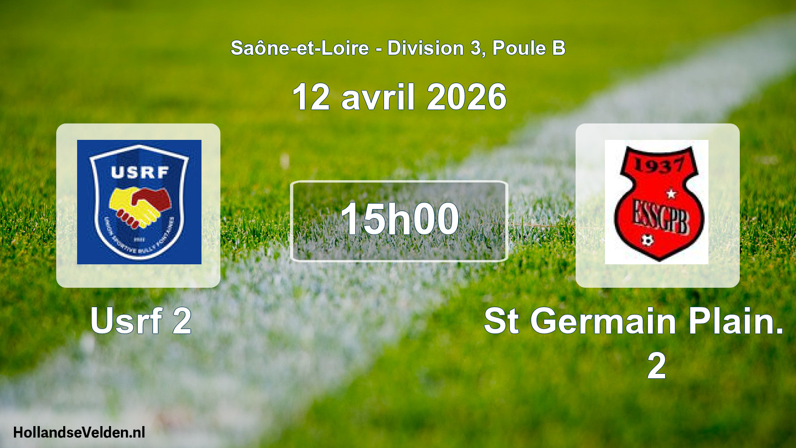 Scheduled Match: Usrf 2 - St Germain Plain. B. 2 (12 April 2026)