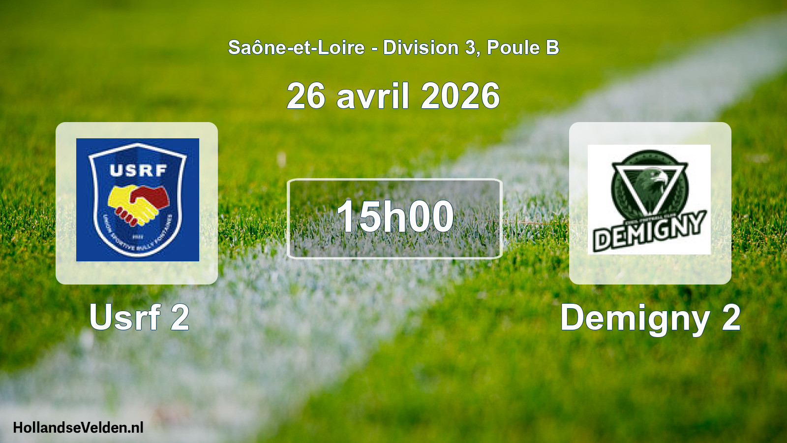 Scheduled Match: Usrf 2 - Demigny 2 (26 April 2026)