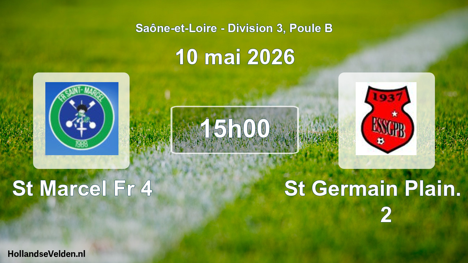 Geplande wedstrijd: St Marcel Fr 4 - St Germain Plain. B. 2 (10 mei 2026)