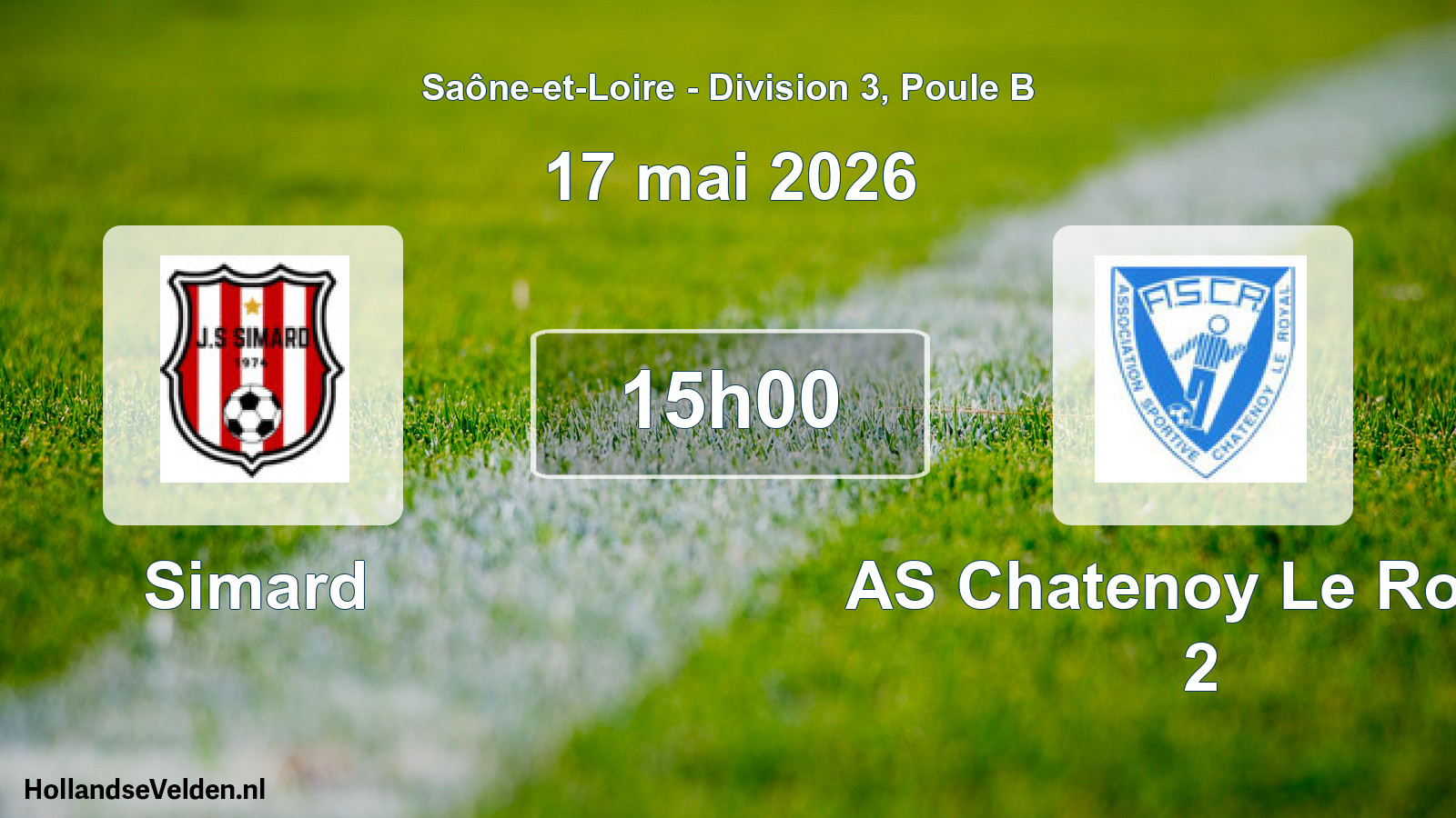 Match programmé: Simard - AS Chatenoy Le Royal 2 (17 mai 2026)