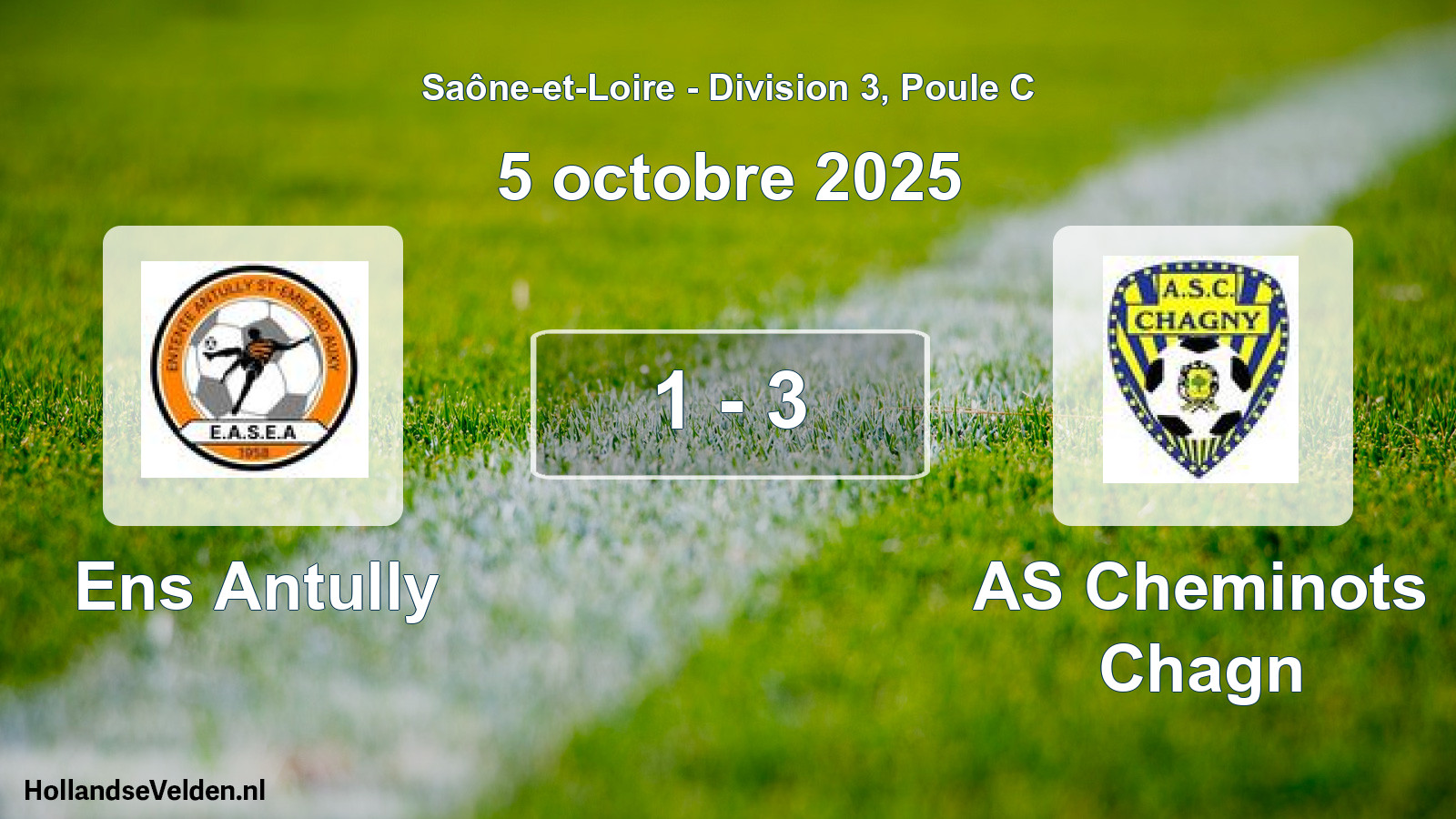 Gespeelde wedstrijd: Ens Antully - AS Cheminots Chagn 1 - 3 (5 oktober 2025)