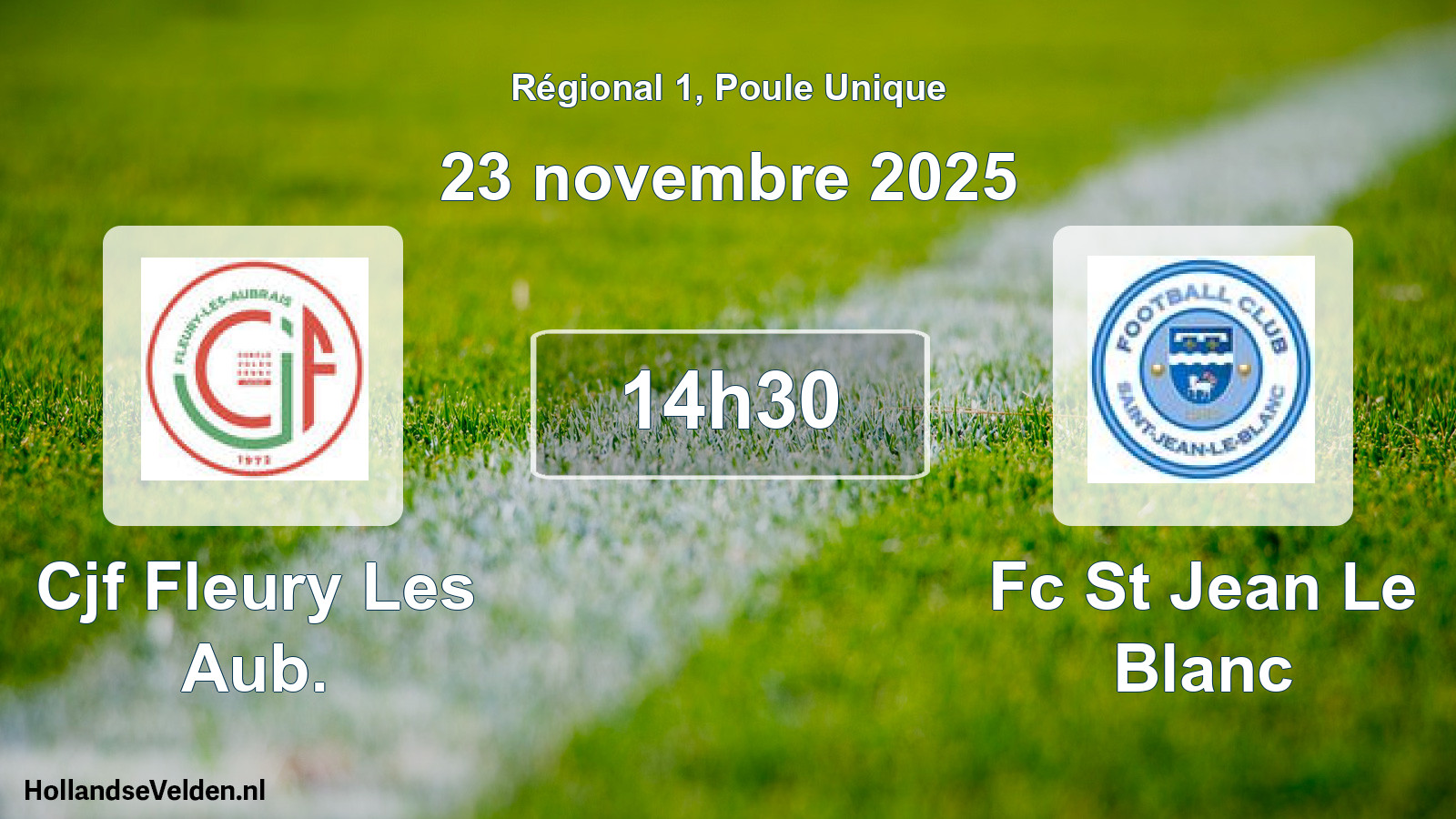 Geplande wedstrijd: Cjf Fleury Les Aub. - Fc St Jean Le Blanc (23 novembre 2025)