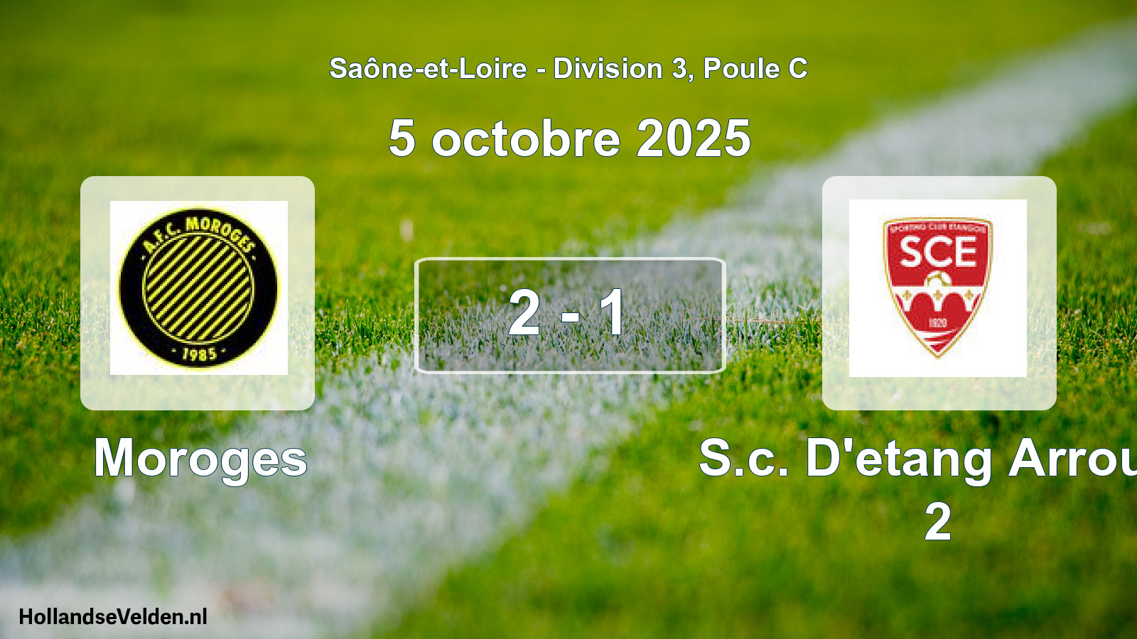 Total number of matches played: Moroges - S.c. D'etang Arroux 2 2 - 1 (5 October 2025)
