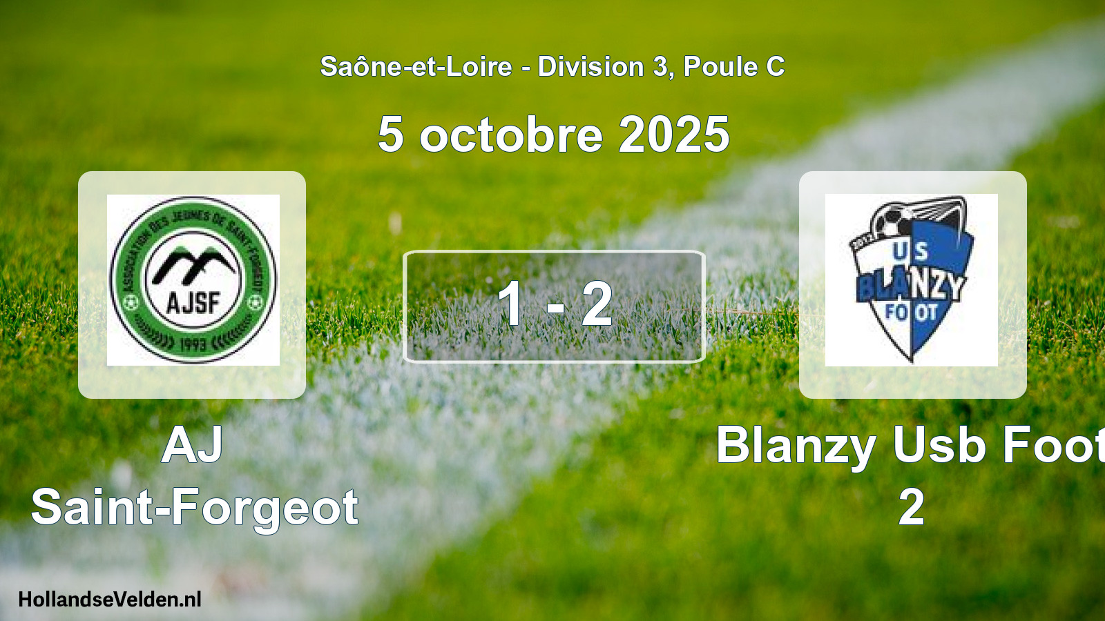 Match joué: AJ Saint-Forgeot - Blanzy Usb Foot 2 1 - 2 (5 octobre 2025)