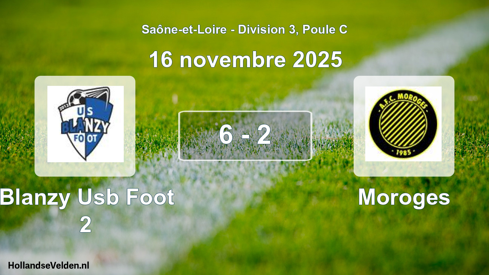 Match joué: Blanzy Usb Foot 2 - Moroges 6 - 2 (16 novembre 2025)
