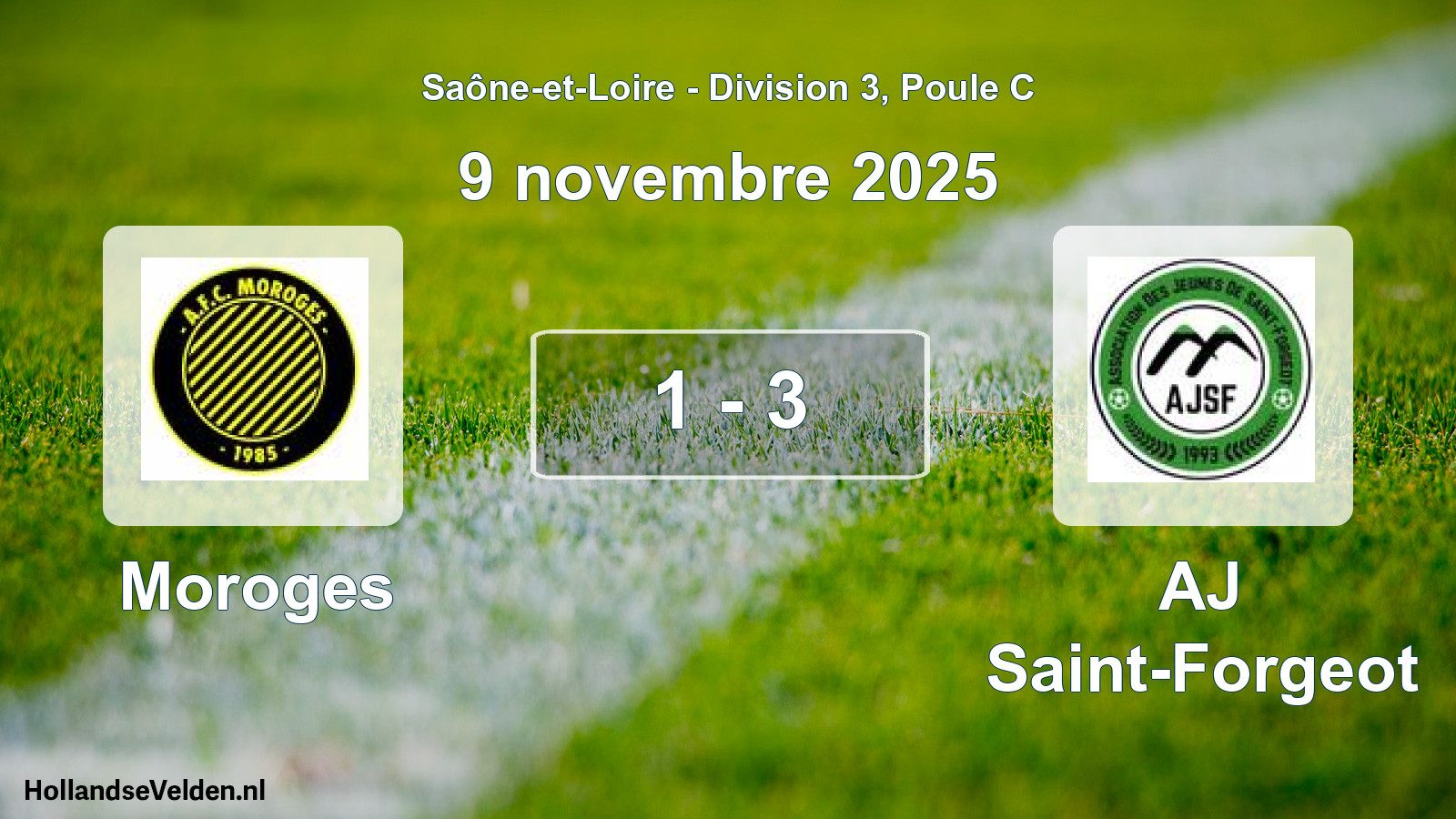 Gespeelde wedstrijd: Moroges - AJ Saint-Forgeot 1 - 3 (9 november 2025)