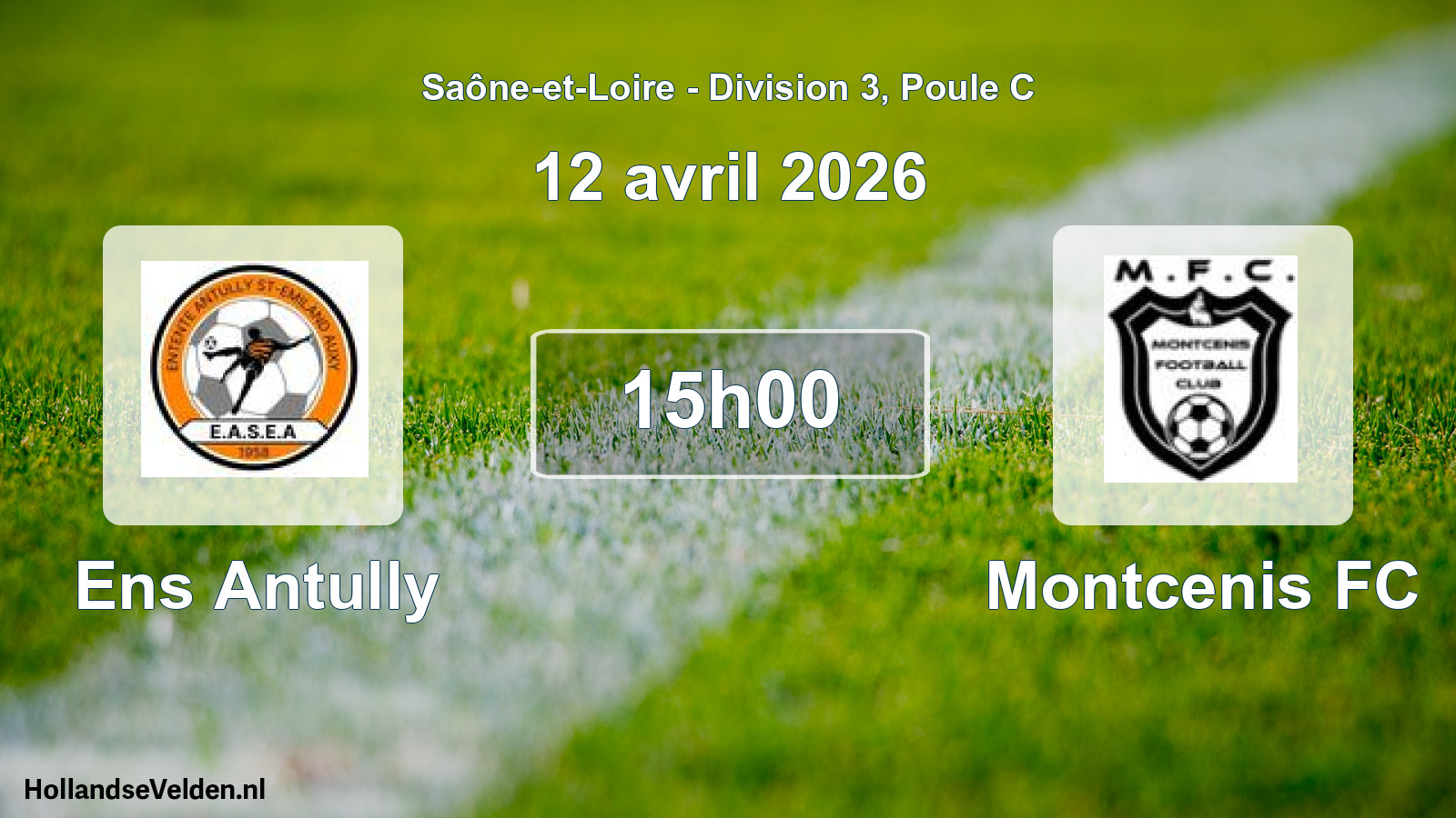 Match programmé: Ens Antully - Montcenis FC (12 avril 2026)