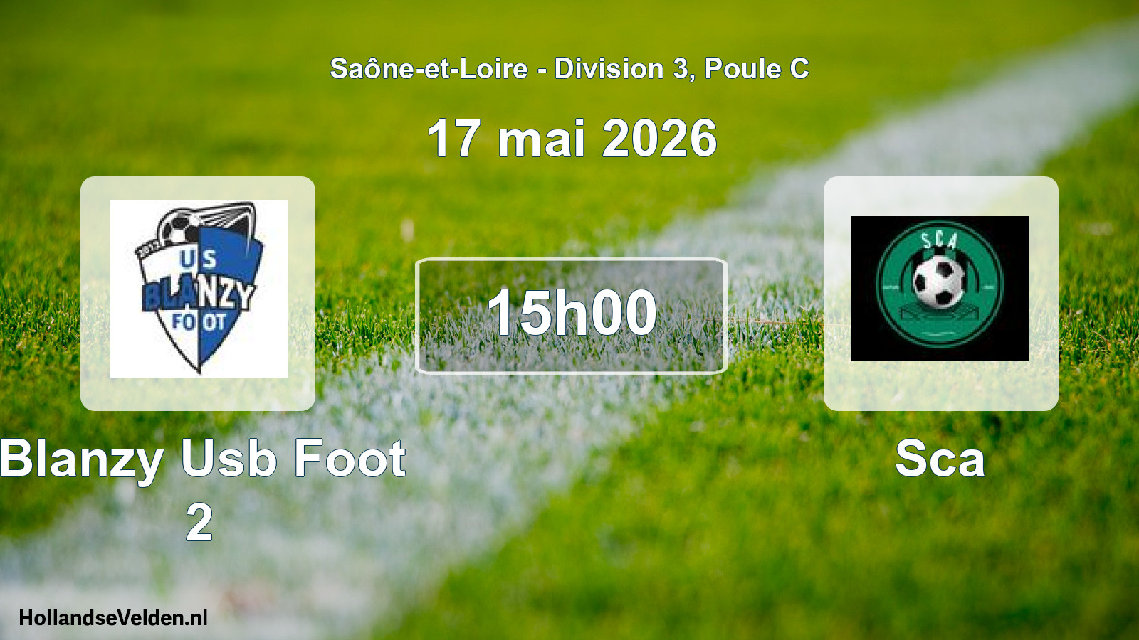 Match programmé: Blanzy Usb Foot 2 - Sca (17 mai 2026)