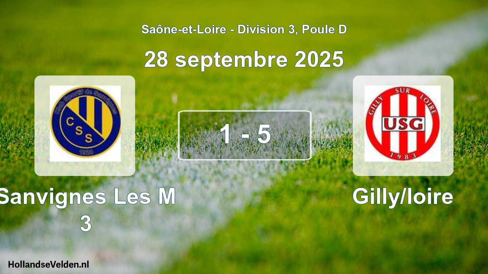 Match joué: Sanvignes Les M 3 - Gilly/loire 1 - 5 (28 septembre 2025)