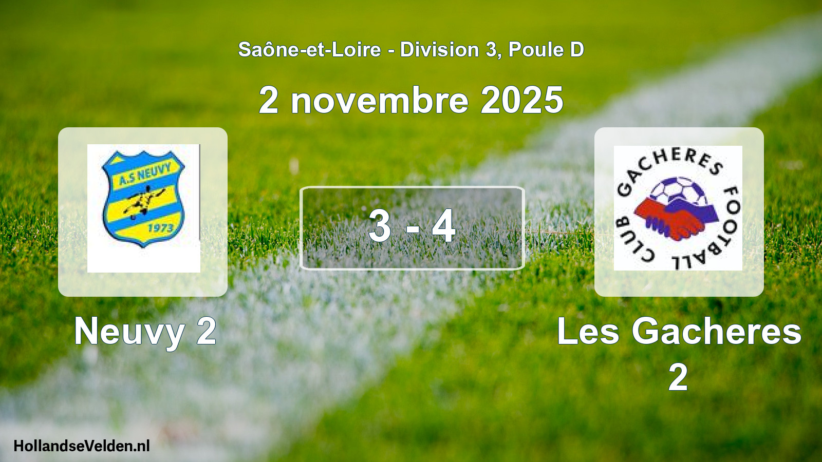 Total number of matches played: Neuvy 2 - Les Gacheres 2 3 - 4 (2 November 2025)