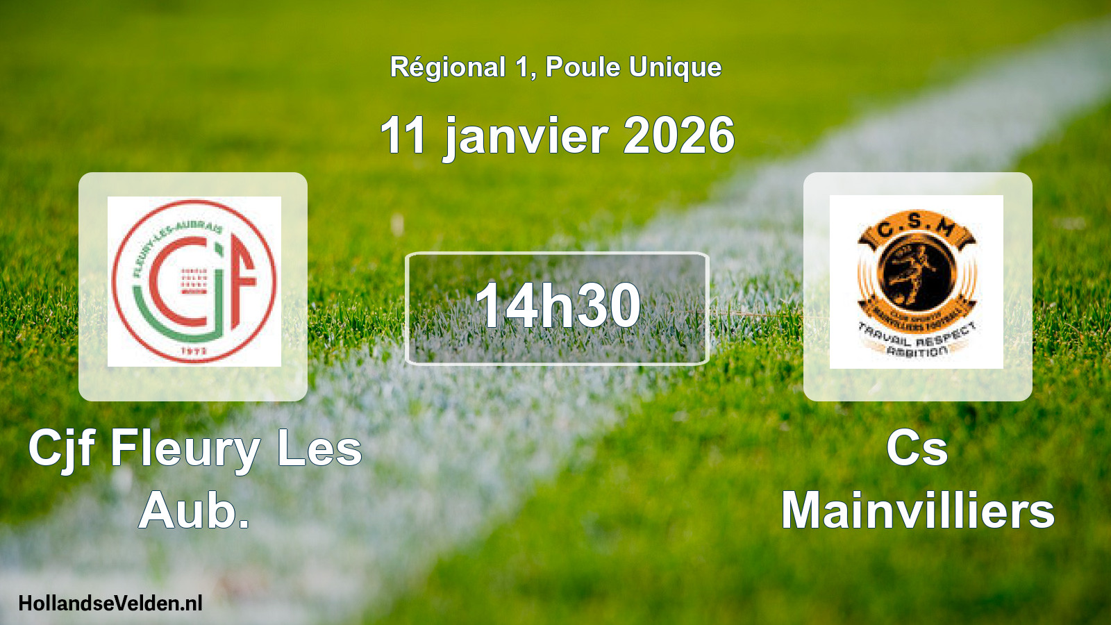 Geplande wedstrijd: Cjf Fleury Les Aub. - Cs Mainvilliers (11 janvier 2026)