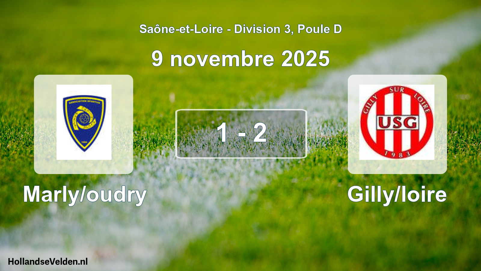 Match joué: Marly/oudry - Gilly/loire 1 - 2 (9 novembre 2025)
