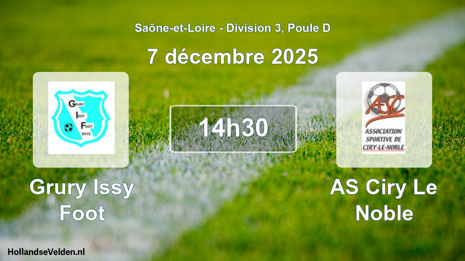 Scheduled Match: Grury Issy Foot - AS Ciry Le Noble (7 December 2025)
