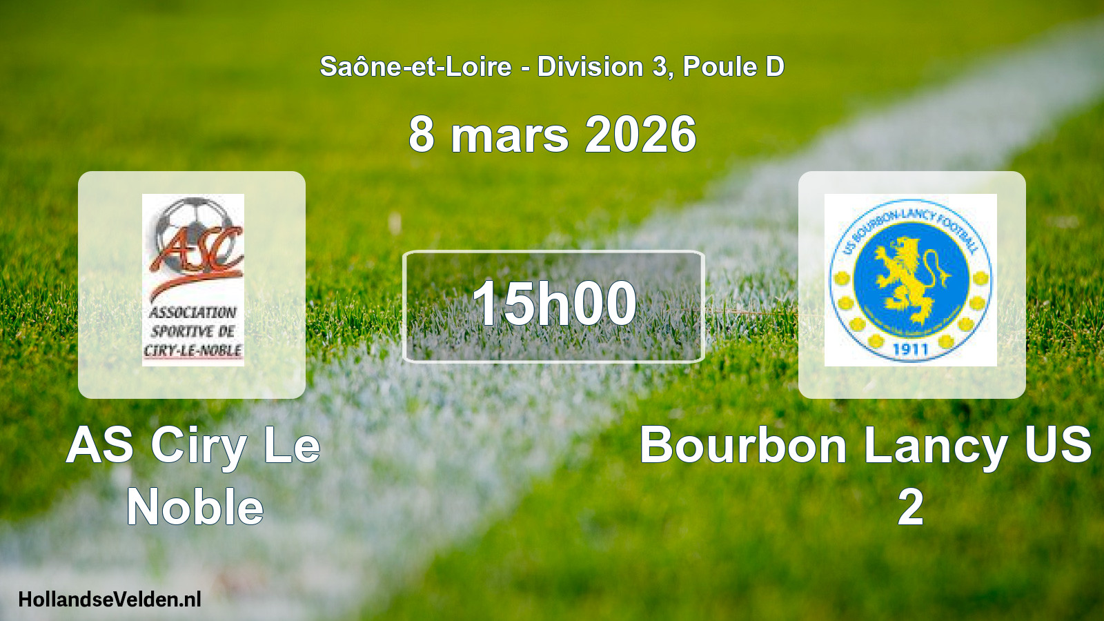 Scheduled Match: AS Ciry Le Noble - Bourbon Lancy US Fpt 2 (8 March 2026)