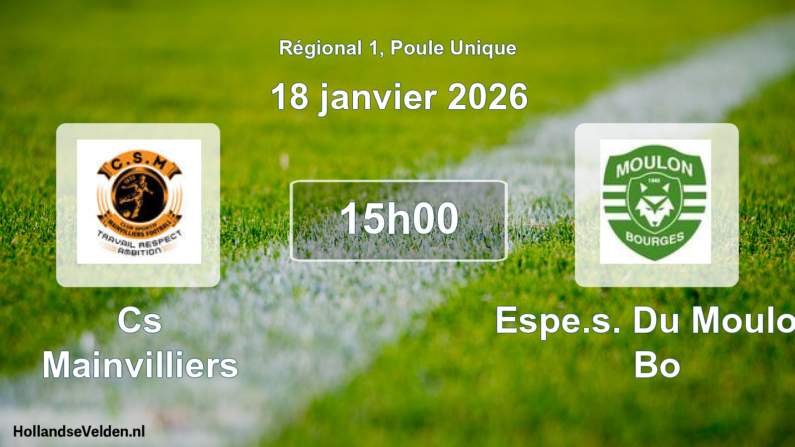 Scheduled Match: Cs Mainvilliers - Espe.s. Du Moulon Bo (18 January 2026)