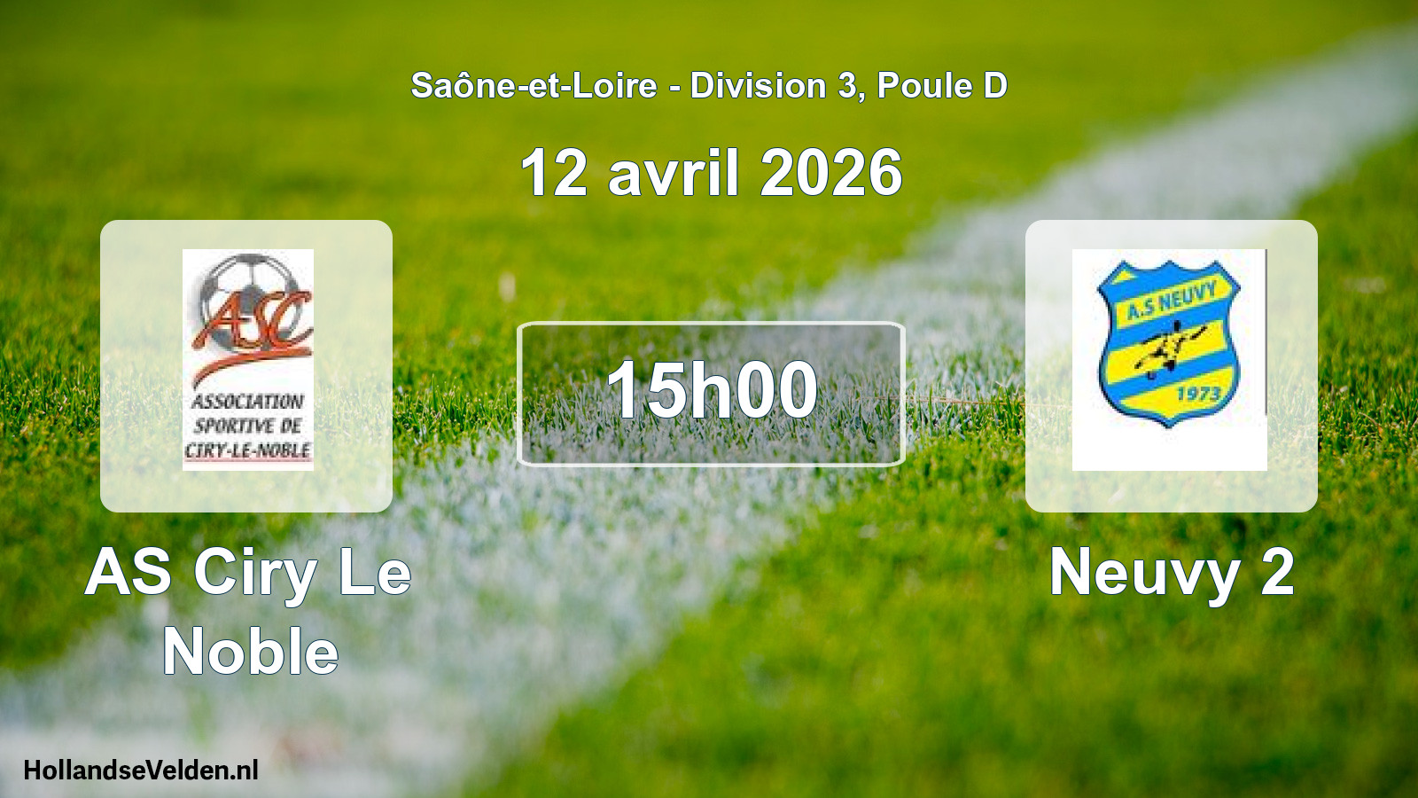 Scheduled Match: AS Ciry Le Noble - Neuvy 2 (12 April 2026)