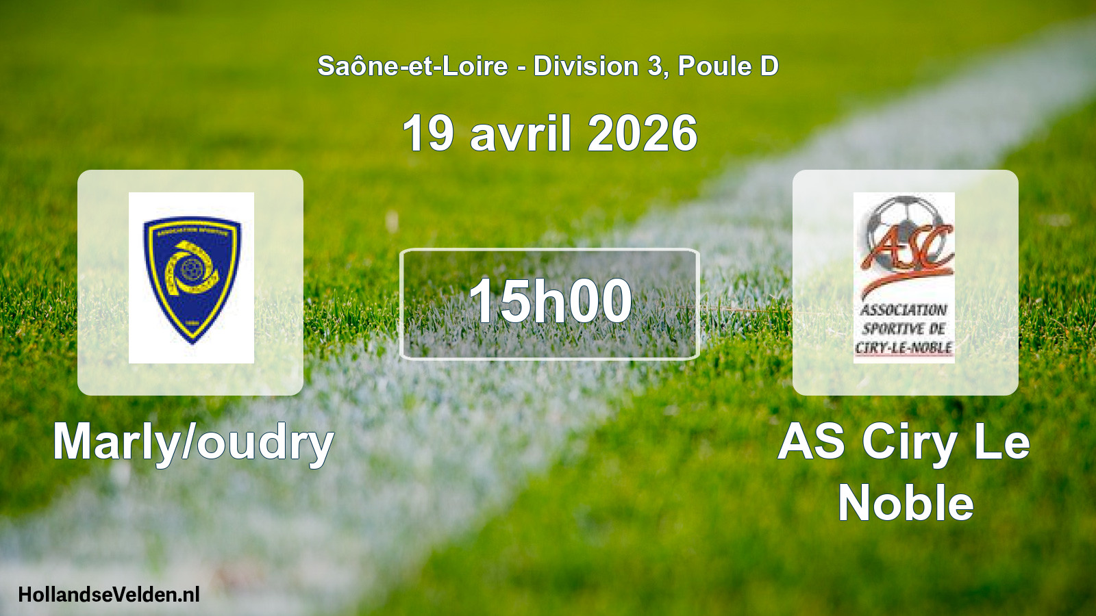Scheduled Match: Marly/oudry - AS Ciry Le Noble (19 April 2026)