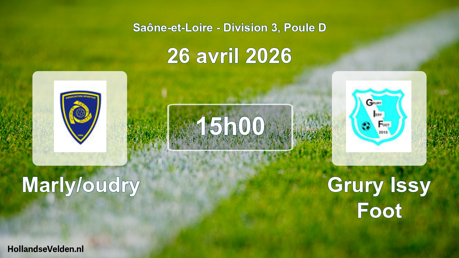 Match programmé: Marly/oudry - Grury Issy Foot (26 avril 2026)