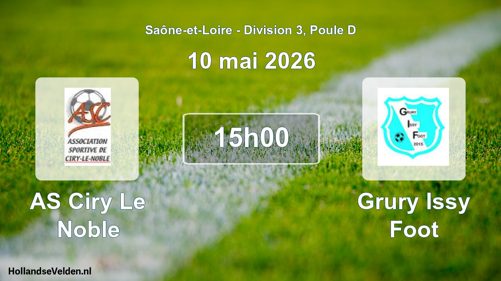 Scheduled Match: AS Ciry Le Noble - Grury Issy Foot (10 May 2026)