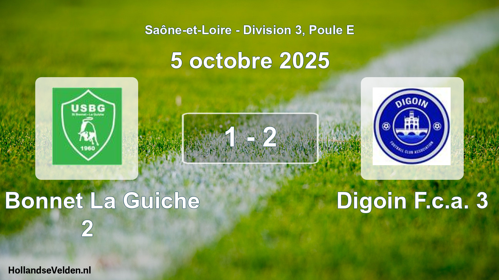 Match joué: St Bonnet La Guiche 2 - Digoin F.c.a. 3 1 - 2 (5 octobre 2025)