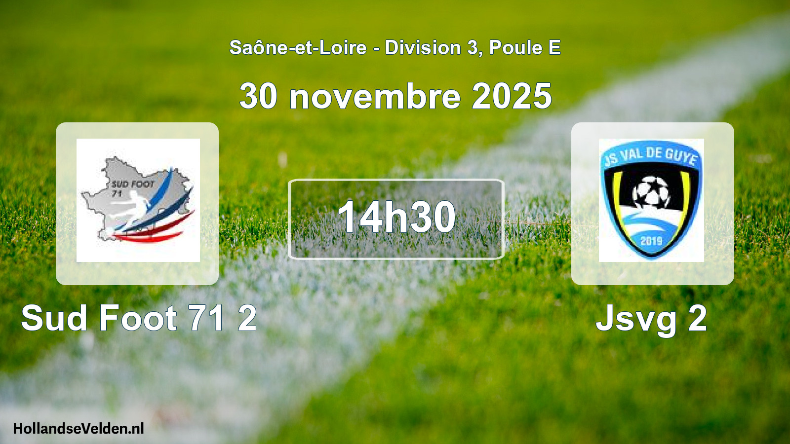 Match programmé: Sud Foot 71 2 - Jsvg 2 (30 novembre 2025)