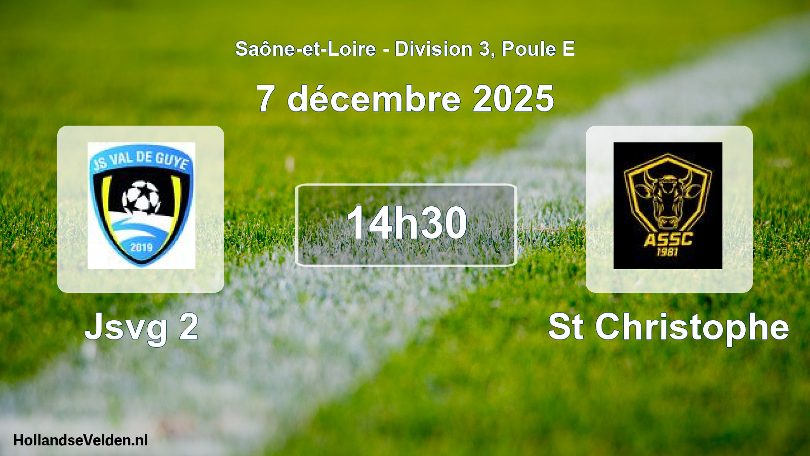Geplande wedstrijd: Jsvg 2 - St Christophe (7 december 2025)