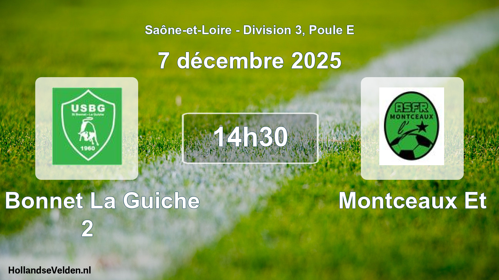 Match programmé: St Bonnet La Guiche 2 - Montceaux Et (7 décembre 2025)