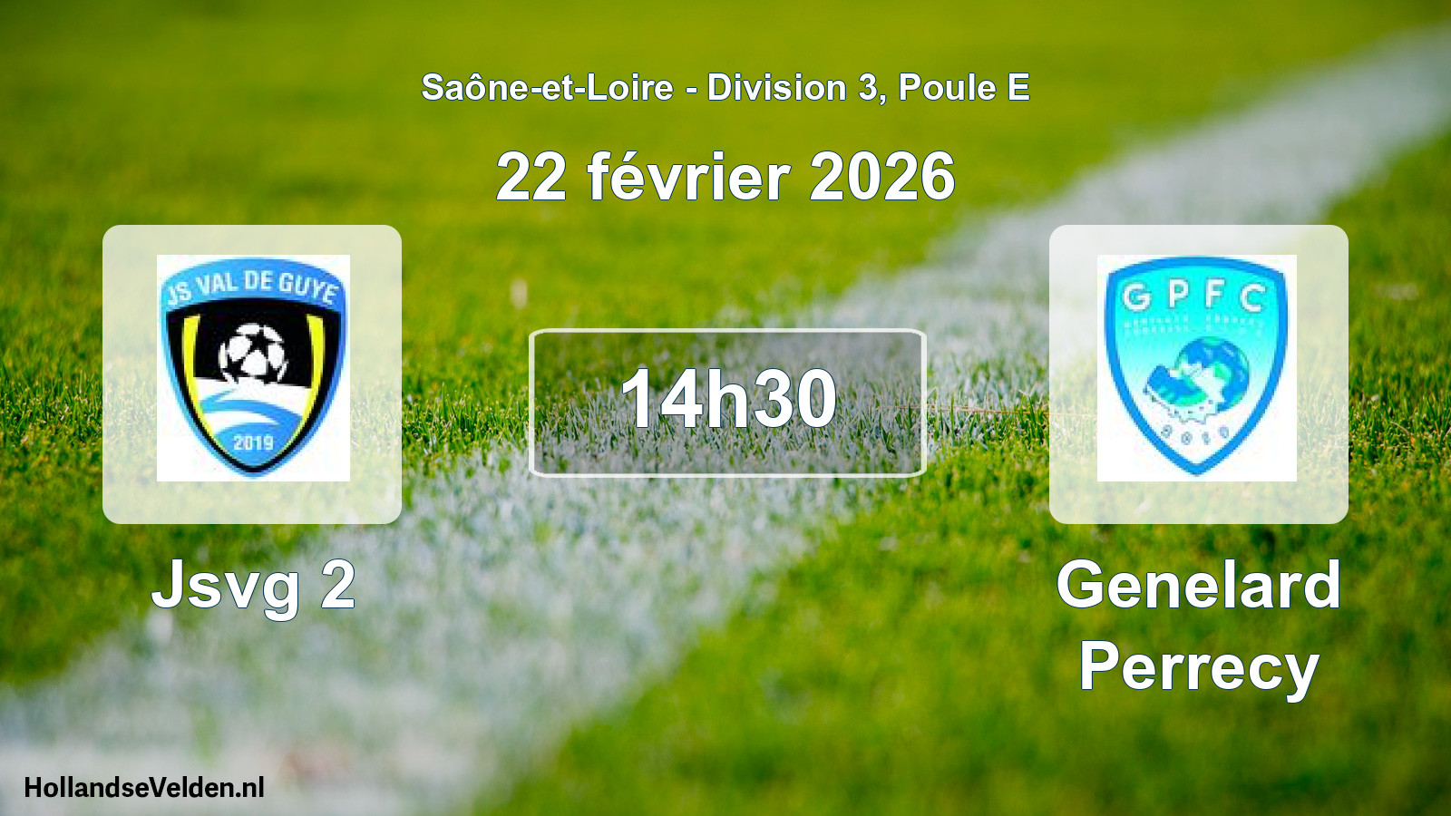 Match programmé: Jsvg 2 - Genelard Perrecy (22 février 2026)