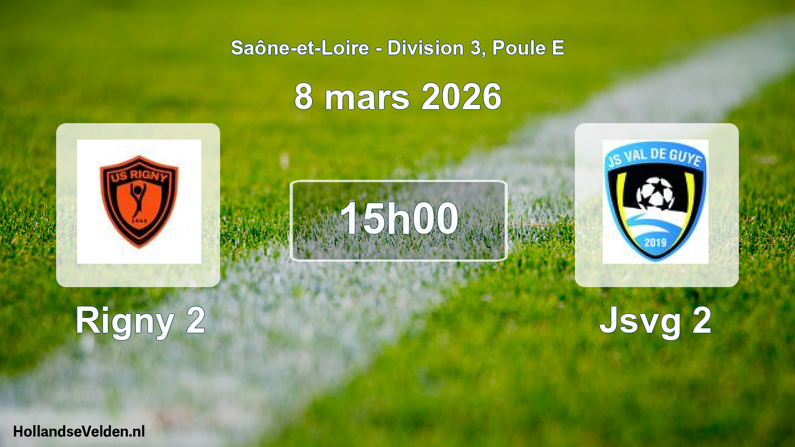 Match programmé: Rigny 2 - Jsvg 2 (8 mars 2026)