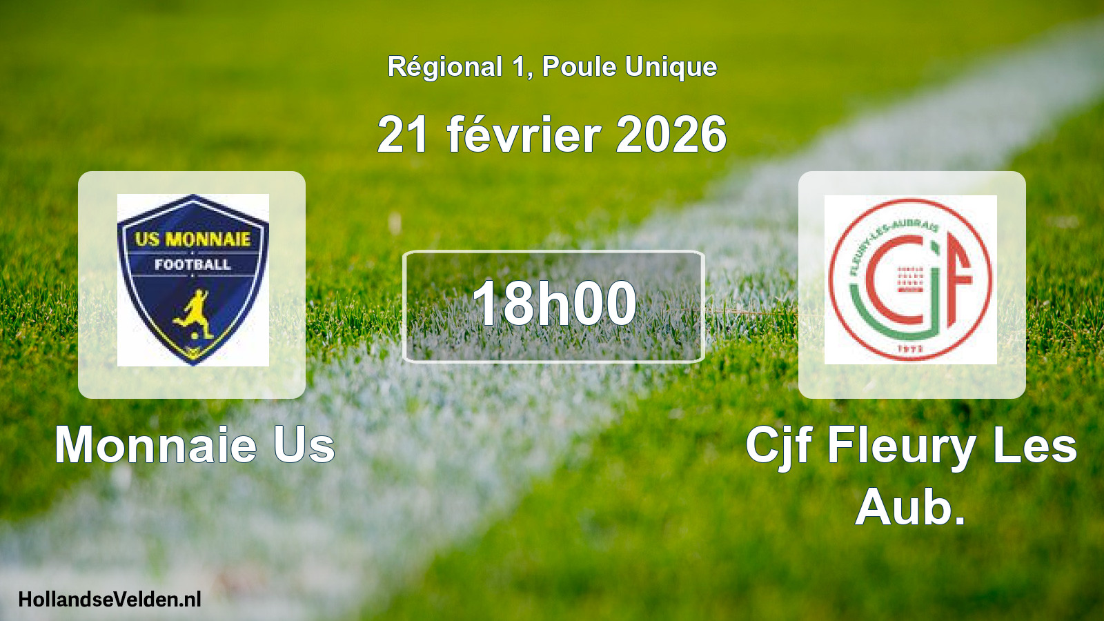 Scheduled Match: Monnaie Us - Cjf Fleury Les Aub. (21 February 2026)