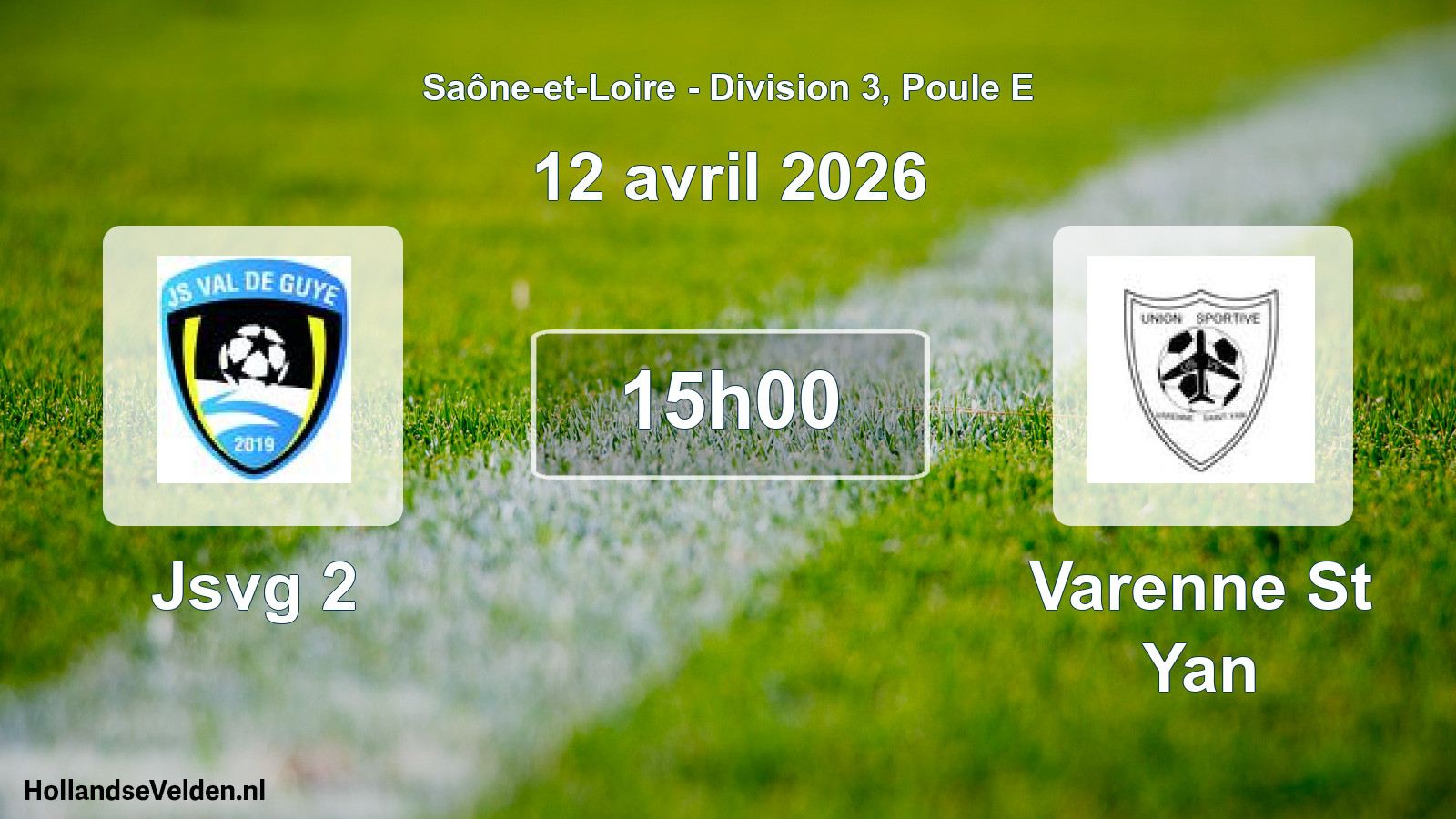 Match programmé: Jsvg 2 - Varenne St Yan (12 avril 2026)