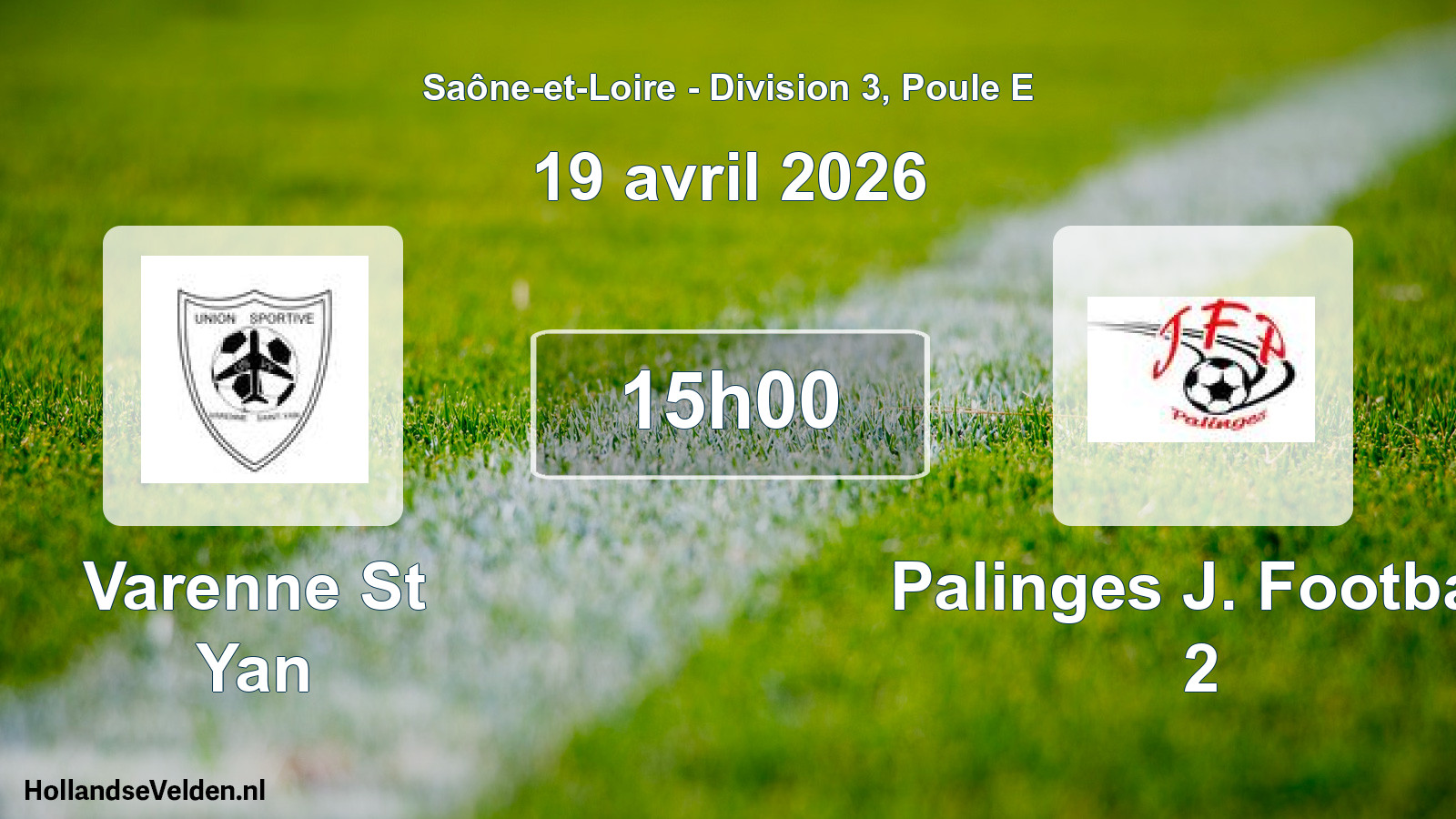 Match programmé: Varenne St Yan - Palinges J. Football 2 (19 avril 2026)