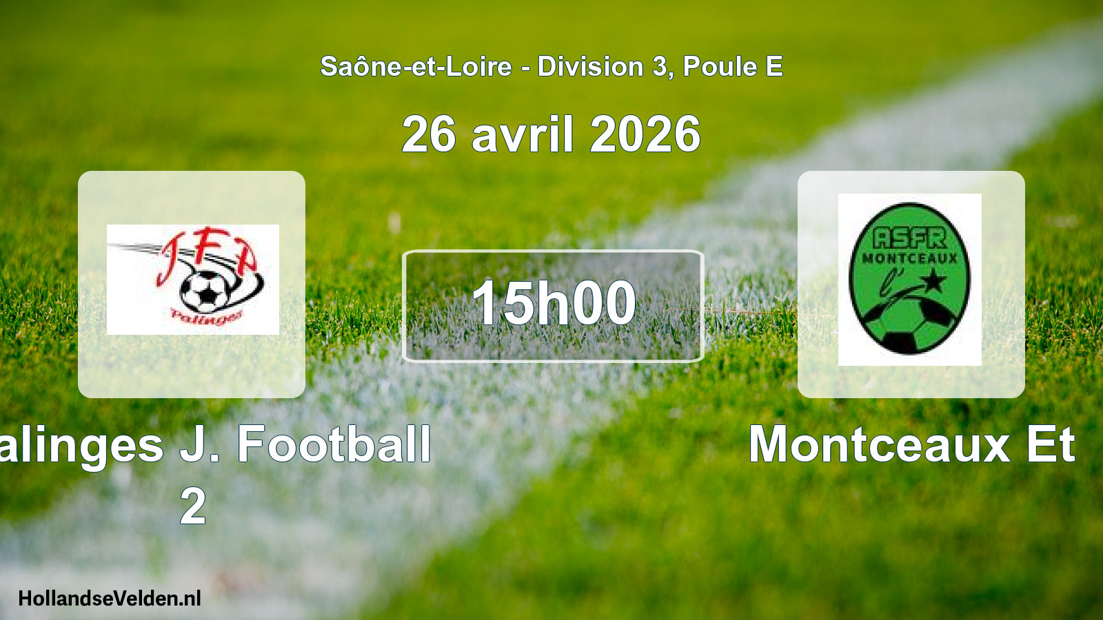 Scheduled Match: Palinges J. Football 2 - Montceaux Et (26 April 2026)