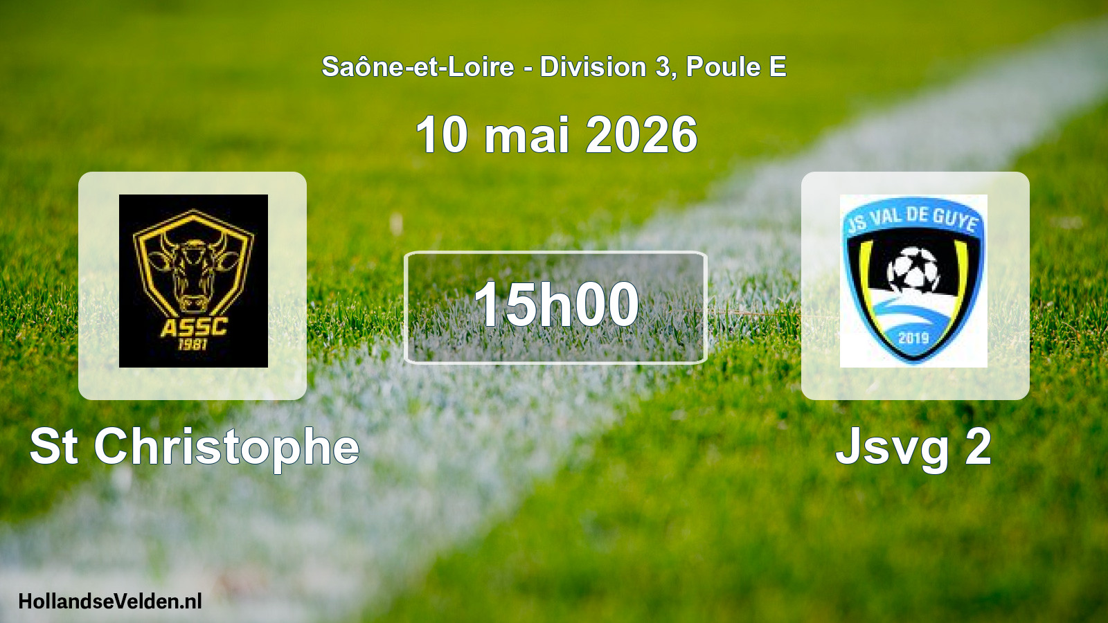 Match programmé: St Christophe - Jsvg 2 (10 mai 2026)