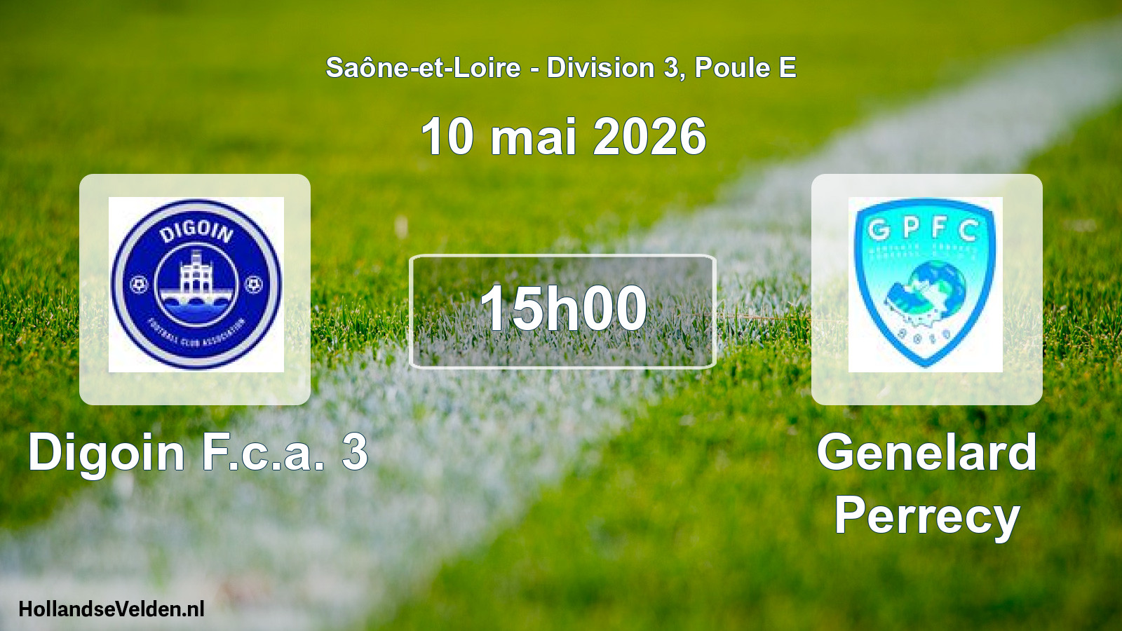 Match programmé: Digoin F.c.a. 3 - Genelard Perrecy (10 mai 2026)