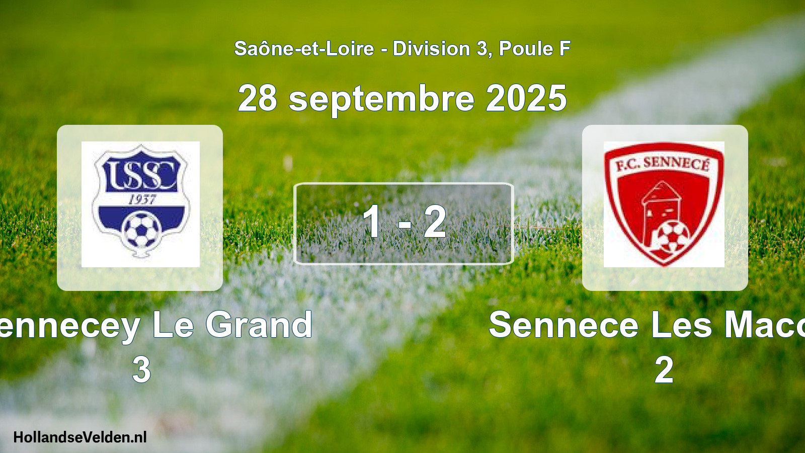 Gespeelde wedstrijd: Sennecey Le Grand 3 - Sennece Les Macon 2 1 - 2 (28 september 2025)