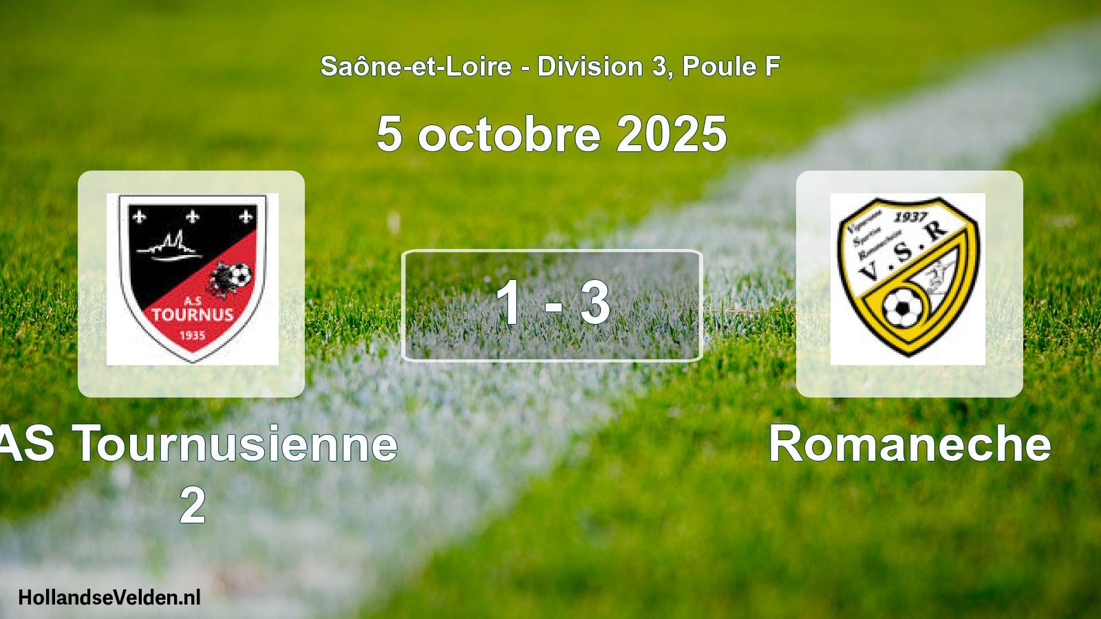 Total number of matches played: AS Tournusienne 2 - Romaneche 1 - 3 (5 October 2025)