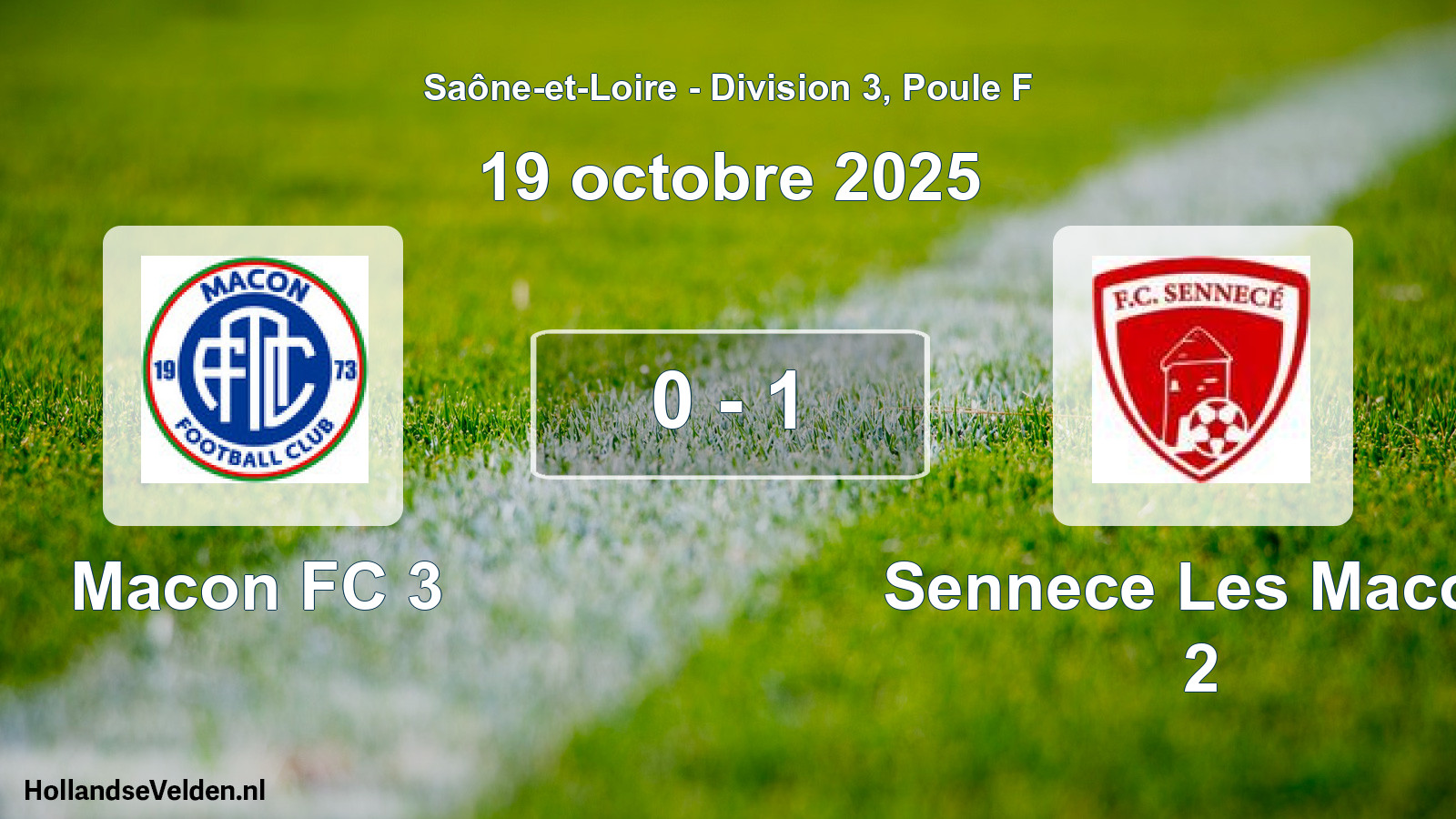 Total number of matches played: Macon FC 3 - Sennece Les Macon 2 0 - 1 (19 October 2025)