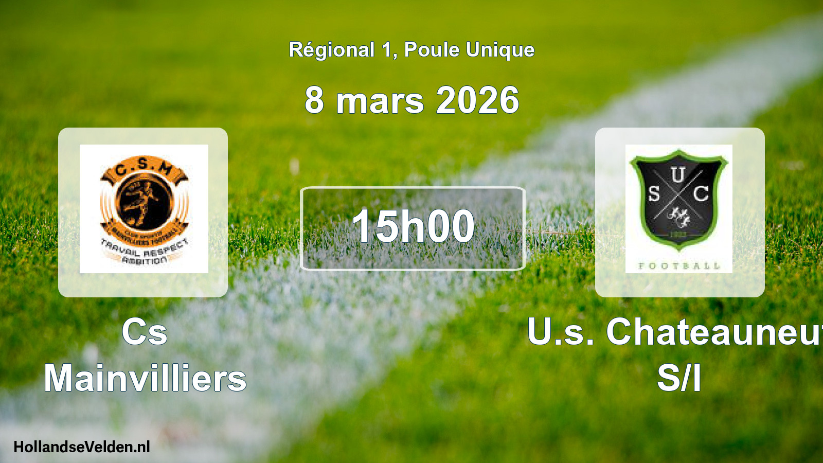 Geplande wedstrijd: Cs Mainvilliers - U.s. Chateauneuf S/l (8 mars 2026)
