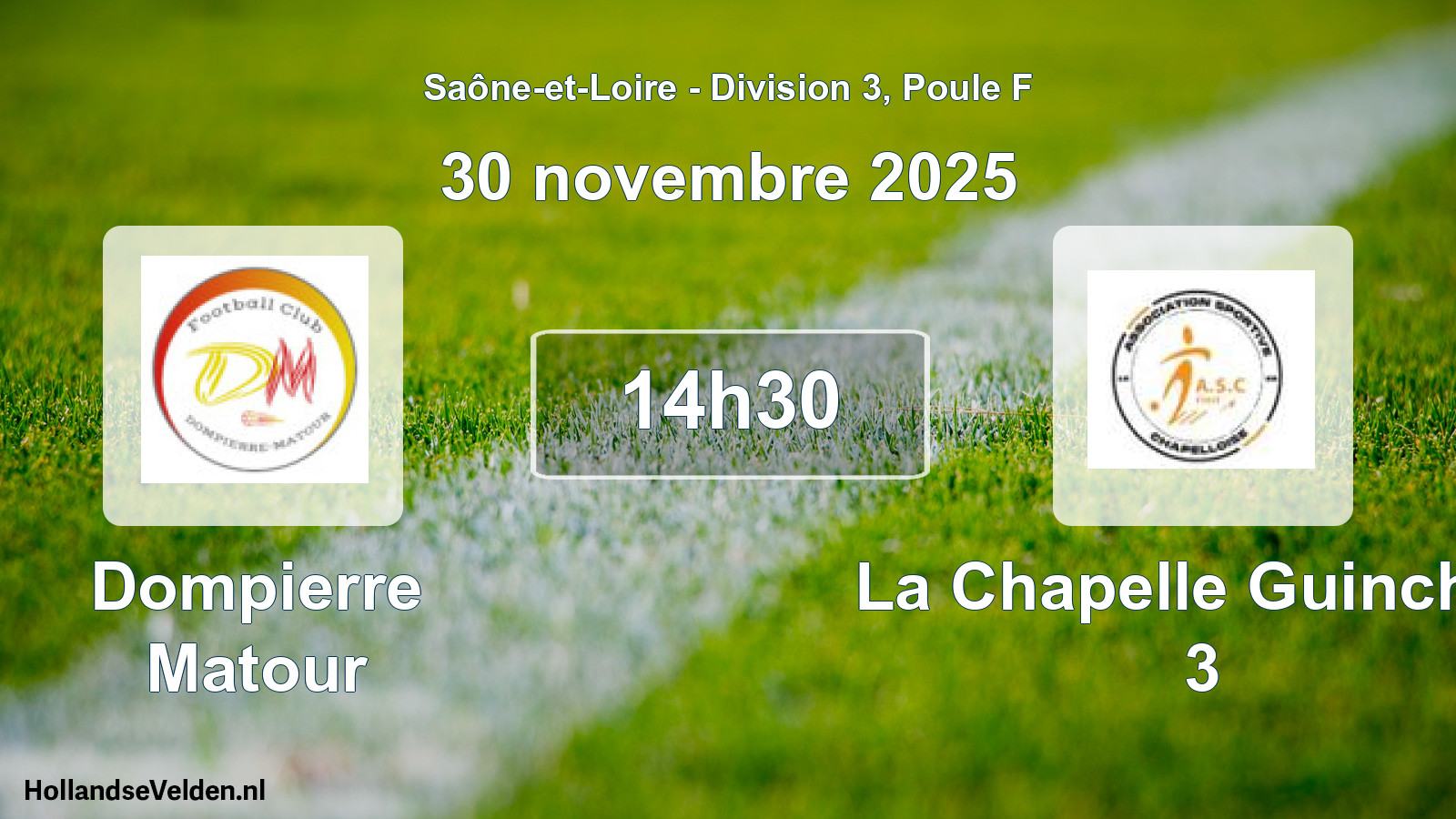Match programmé: Dompierre Matour - La Chapelle Guinchay 3 (30 novembre 2025)
