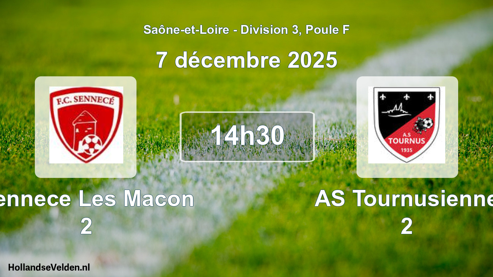 Geplande wedstrijd: Sennece Les Macon 2 - AS Tournusienne 2 (7 december 2025)