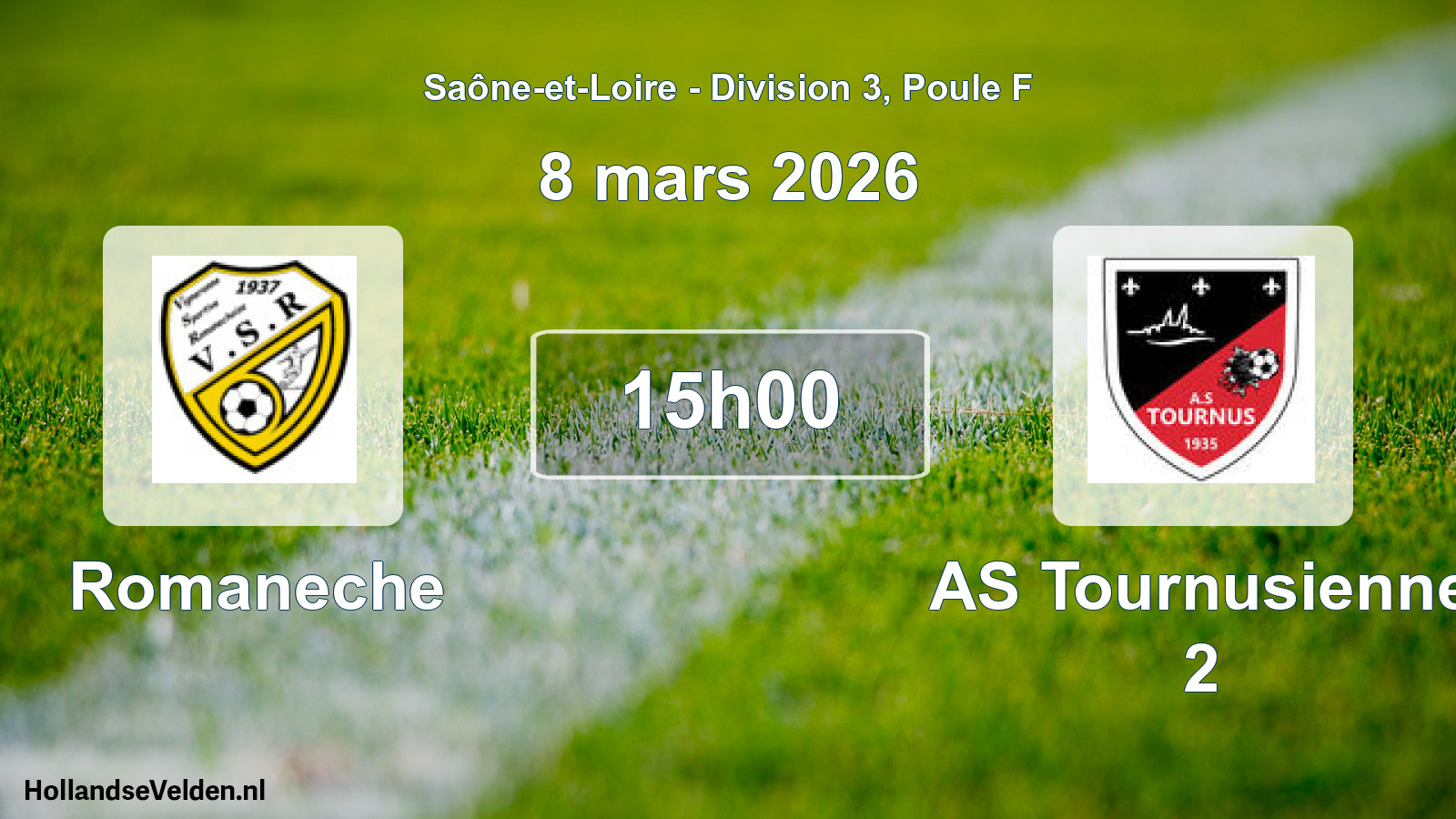 Match programmé: Romaneche - AS Tournusienne 2 (8 mars 2026)