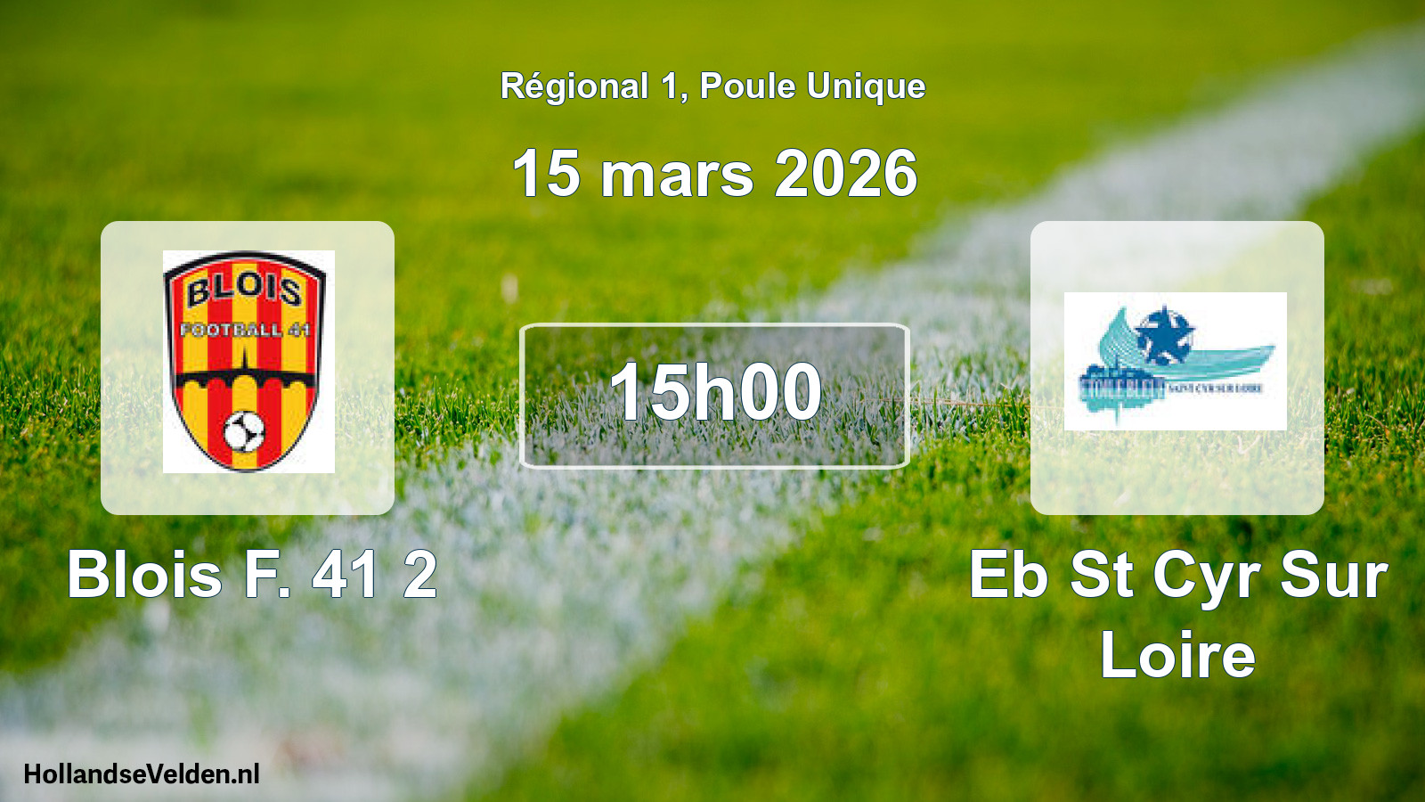 Scheduled Match: Blois F. 41 2 - Eb St Cyr Sur Loire (15 March 2026)