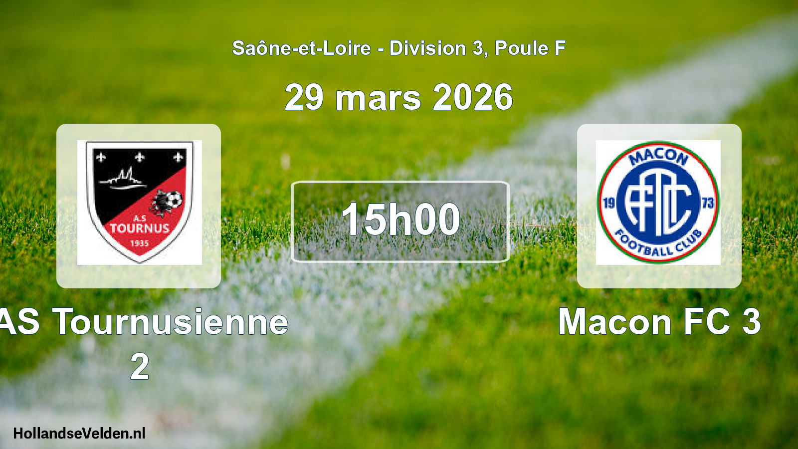 Match programmé: AS Tournusienne 2 - Macon FC 3 (29 mars 2026)