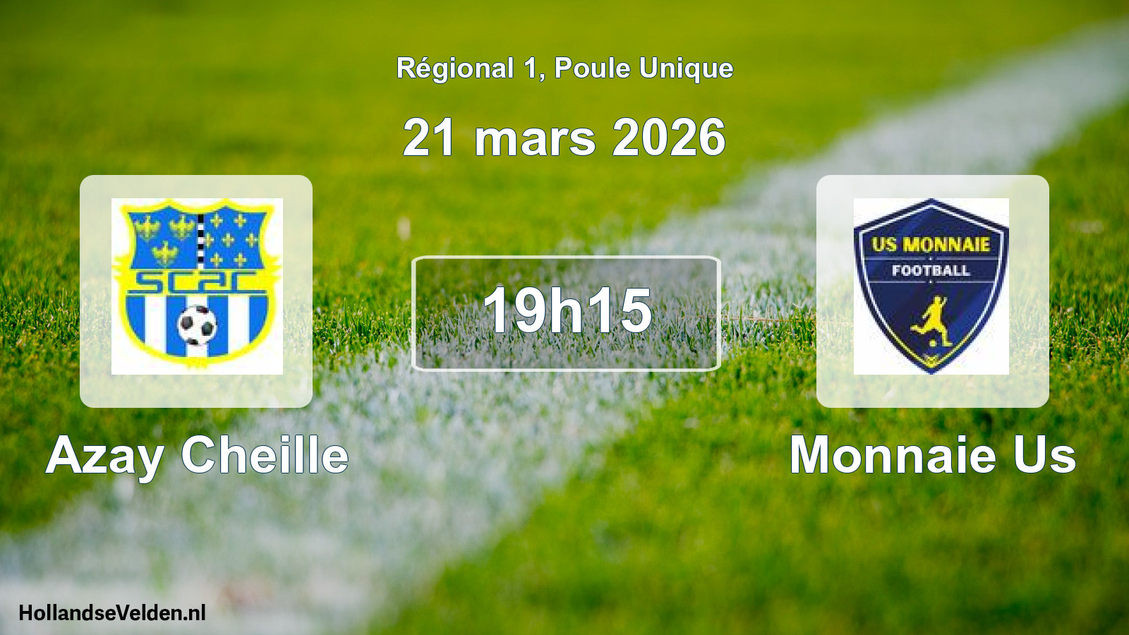 Geplande wedstrijd: Azay Cheille - Monnaie Us (21 mars 2026)